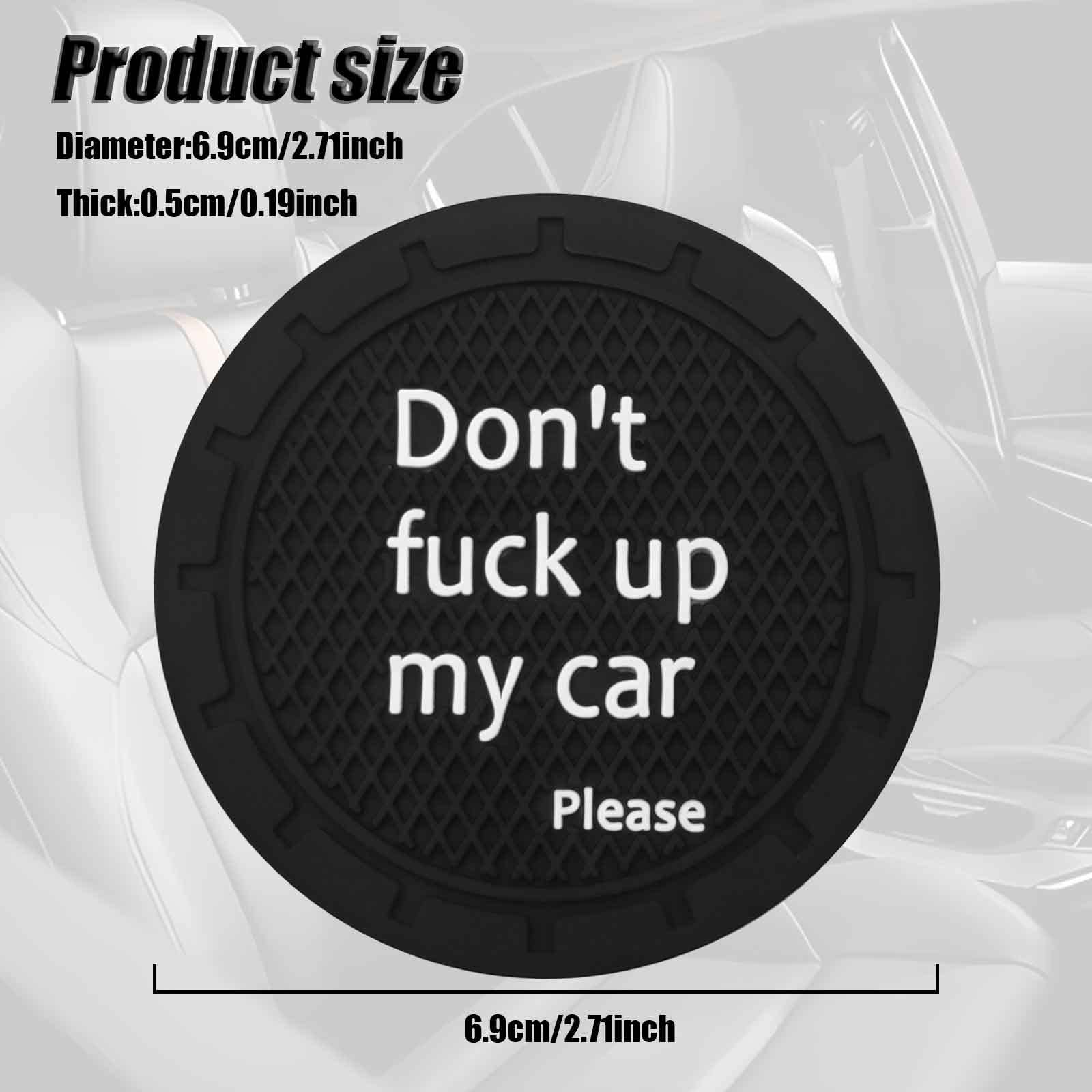 4PCS Car Cup Coaster, Universal Non Slip Cup Holder Embedded Coaster, PVC Car Cup Holder Insert Coaster, Funny Trick Decorative Gift, Interior Accessories, Suitable for Most Car Interior, Black