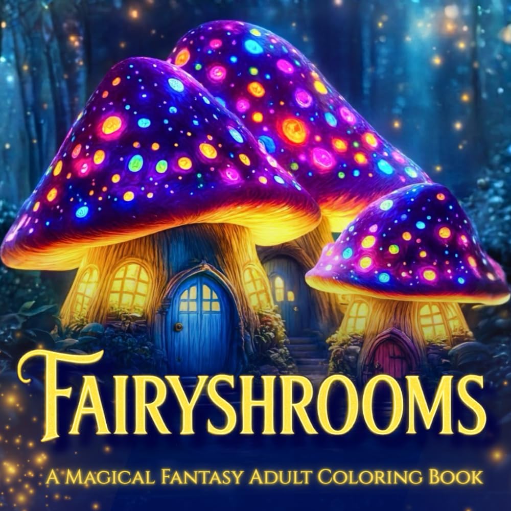 FAIRYSHROOMS: Magical Mushrooms, Flowers & Fantasy Fairies Coloring Book for Adults