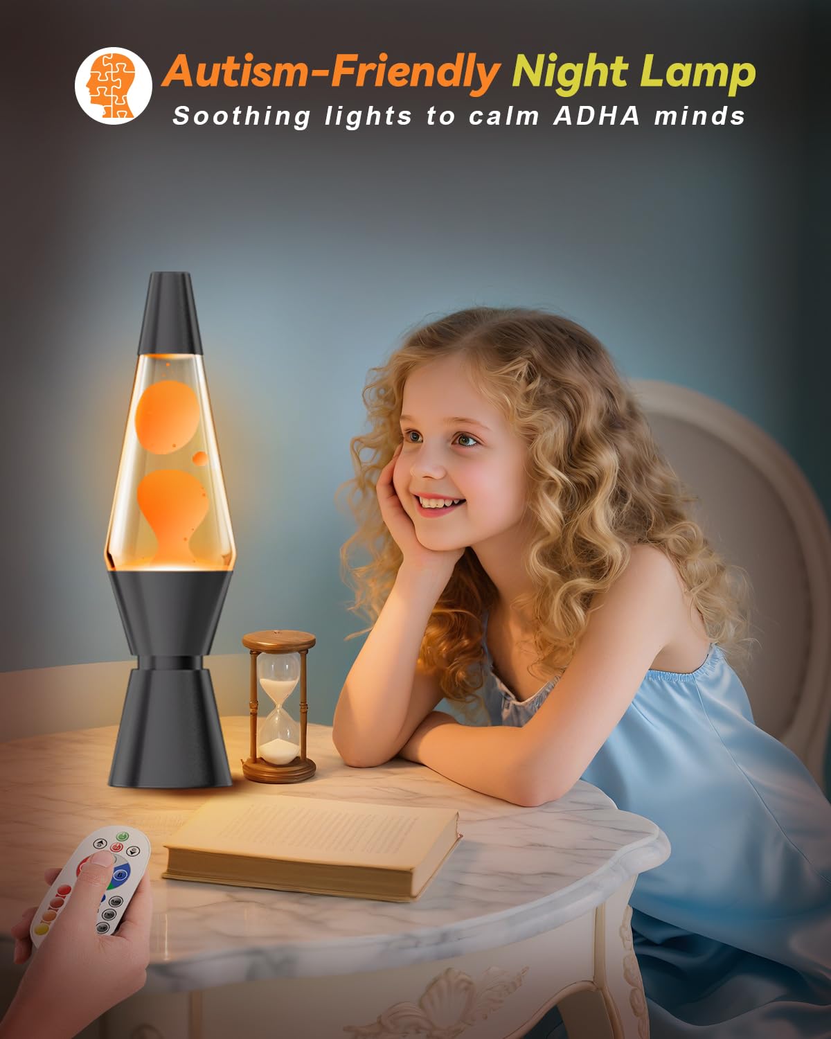 AONESY Lavalampe mit Farbwechsel Lavalampe Led mit Fernbedienung 37cm Lavalampen Weißes Wasser Weißes Wachs Lavalampes Nachtlicht Geschenk für Weihnachten Geburtstag Schwarze Flasche