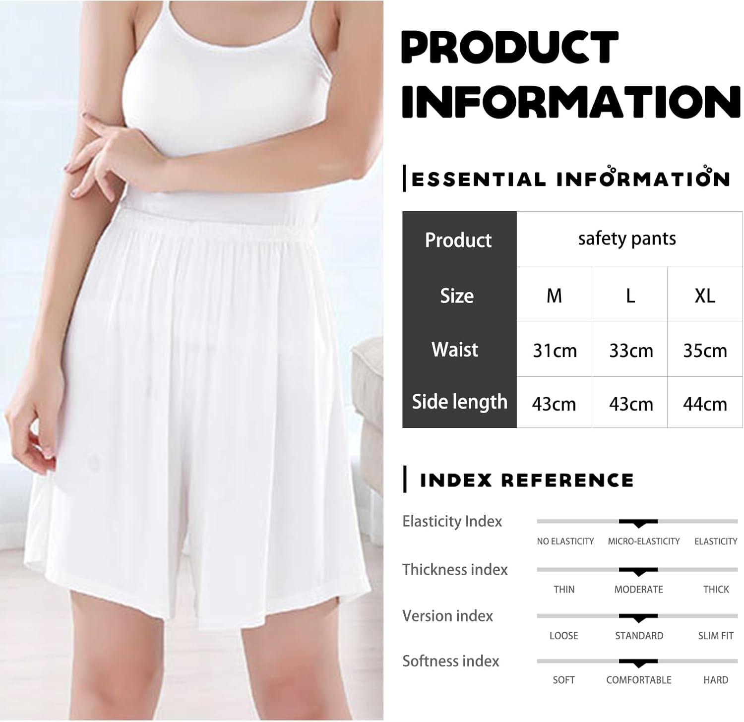 3 Pack Women's Half Slip Shorts for Under Dresses Pettipants Half Slip Culotte Shorts Split Skirt - Image 2