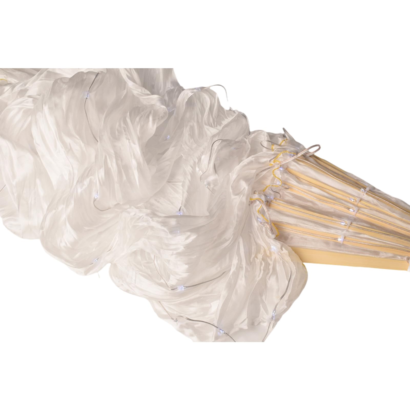 LED BEDLY Dance Silk Fan De 1 8 M De Long Bamboos Silk Fans Voile Veil Made Fan Belly Dance Veil Lend pour La Danse/Outdoor Hand Fait pour La Danse/Outdoor