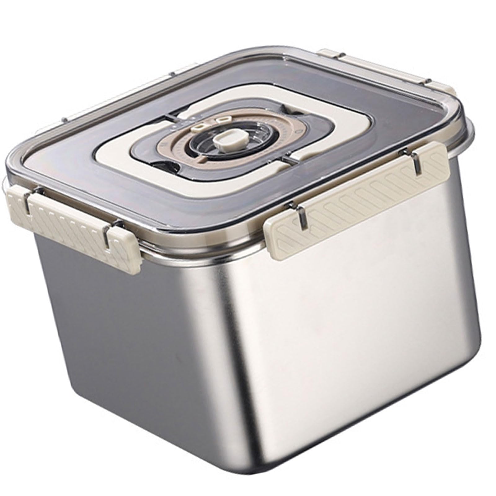 Stainless Steel Bread Storage Box 4500ML Square Fashion with Built in Date Recorder and Secure Lid Rustless Bread Storage Container Rustless Kitchen Planner Supervisor with Handle Dishwasher Safe Food