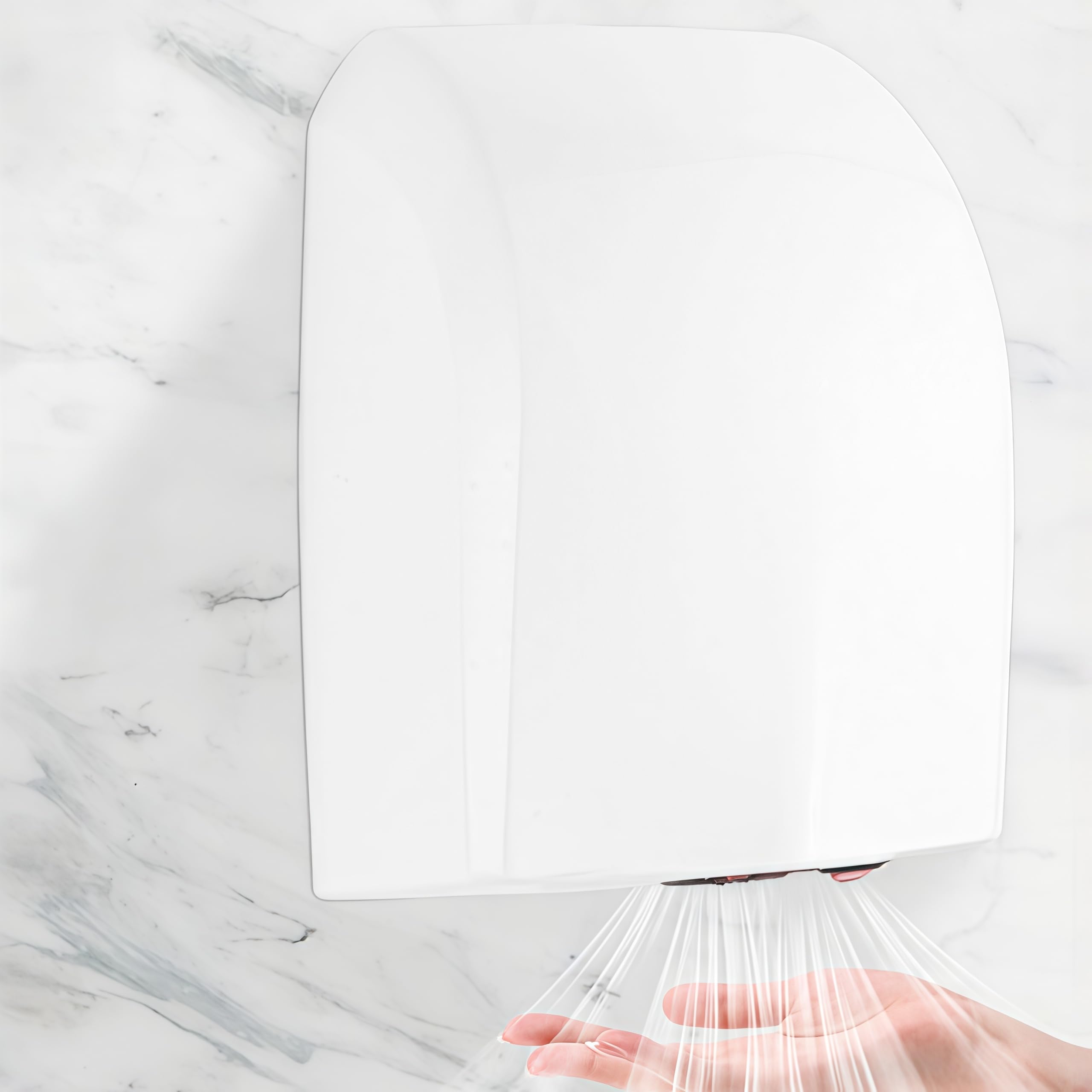 Asciugamani, Asciugamani Elettrico 7-13 Secondi per Asciugare da 1400 W con Pulsanti per Aria Calda e Fredda e Sensore a Infrarossi Asciuga Mani Elettrico per Montaggio a Parete per Cucina e Bagno