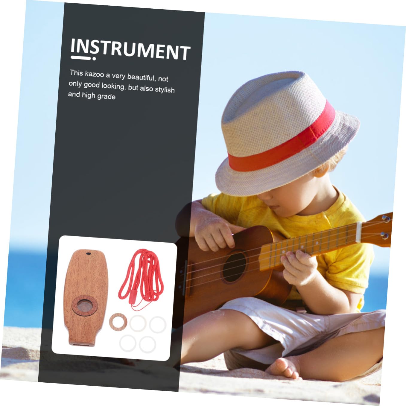 TOYANDONA 3piezas Kazoo Musical Para Instrumento Musical Para Principiantes Acompañamiento De Guitarra y Ukelele Diseño Ovalado Color De Cuerda Aleatorio