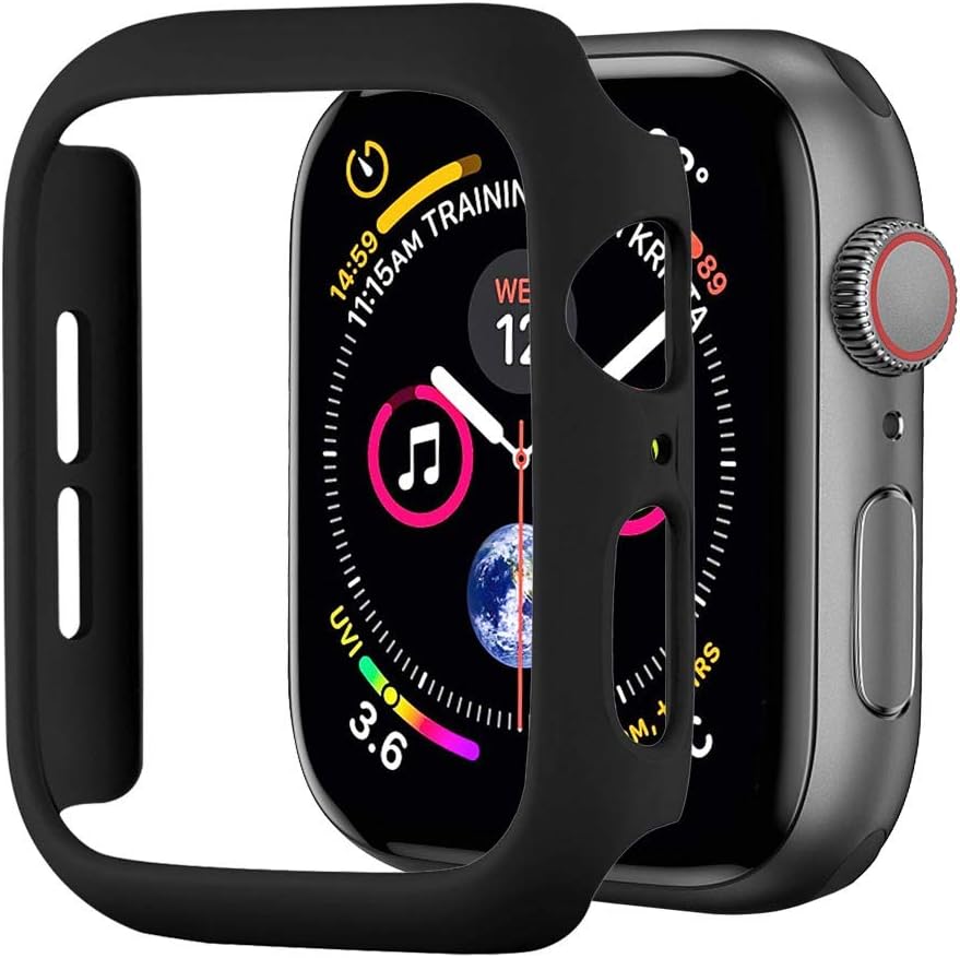 BOTOMALL Compatible Apple Watch Case Series 3/2 38mm [NO Screen Protector] Hard Cover Accessories Slim Guard Thin Lightweight Protective Bumper for iWatch(Black,38MM Series 3/2)