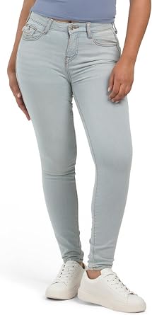 True Religion Womens Jennie Mid Rise Curvy Fit Skinny Ankle Jean, Light Blossom Wash, 32