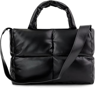 Puffer Tote Bag for Women,Large Puffer Tote Bag,Quilted Crossbody Bag for Women,Puffer Hobo Handbag