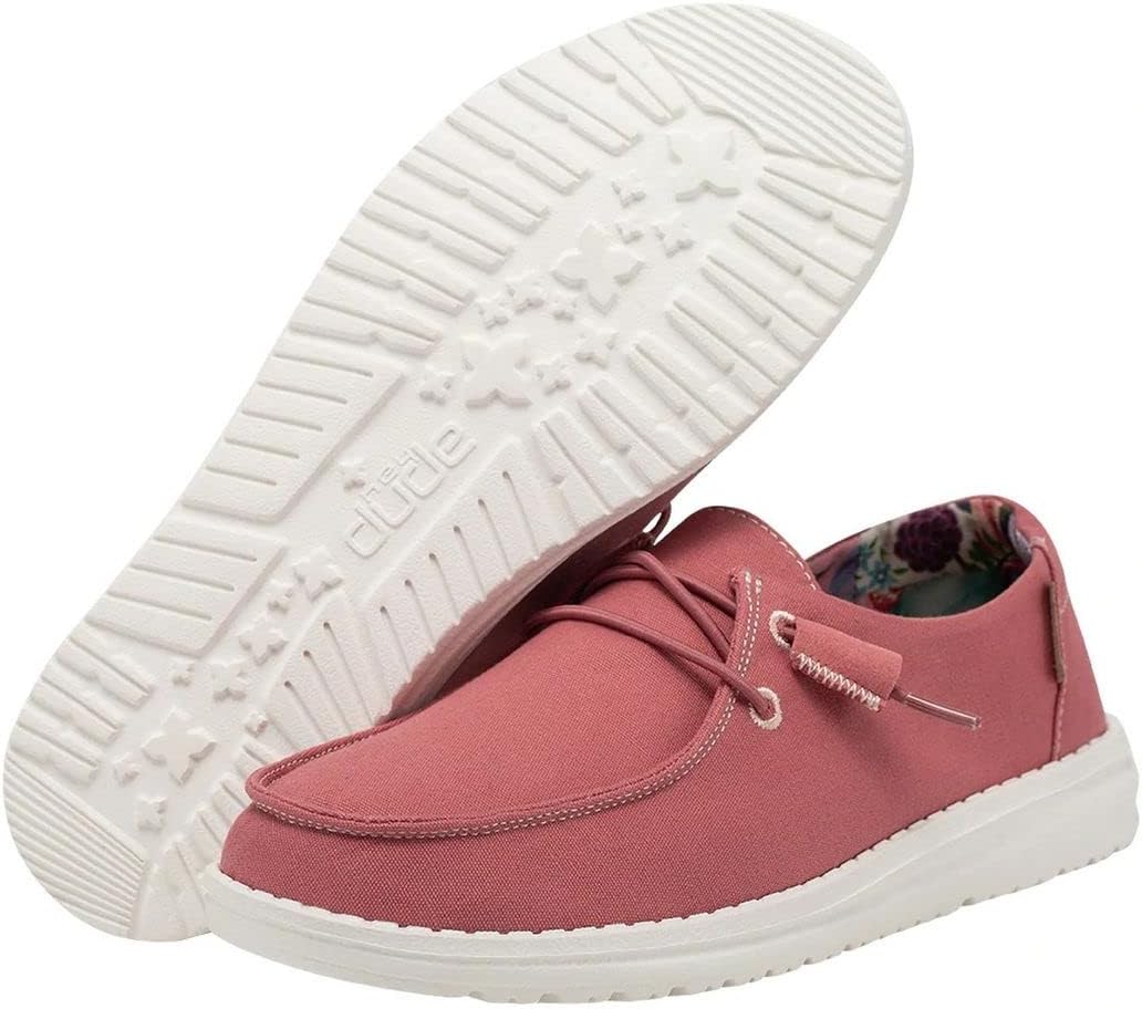 HEYDUDE Women's Wendy Pacific Sunset Size 5 | Women’s Shoes | Women’s Lace Up Loafers | Comfortable & Light-Weight Red - Image 3