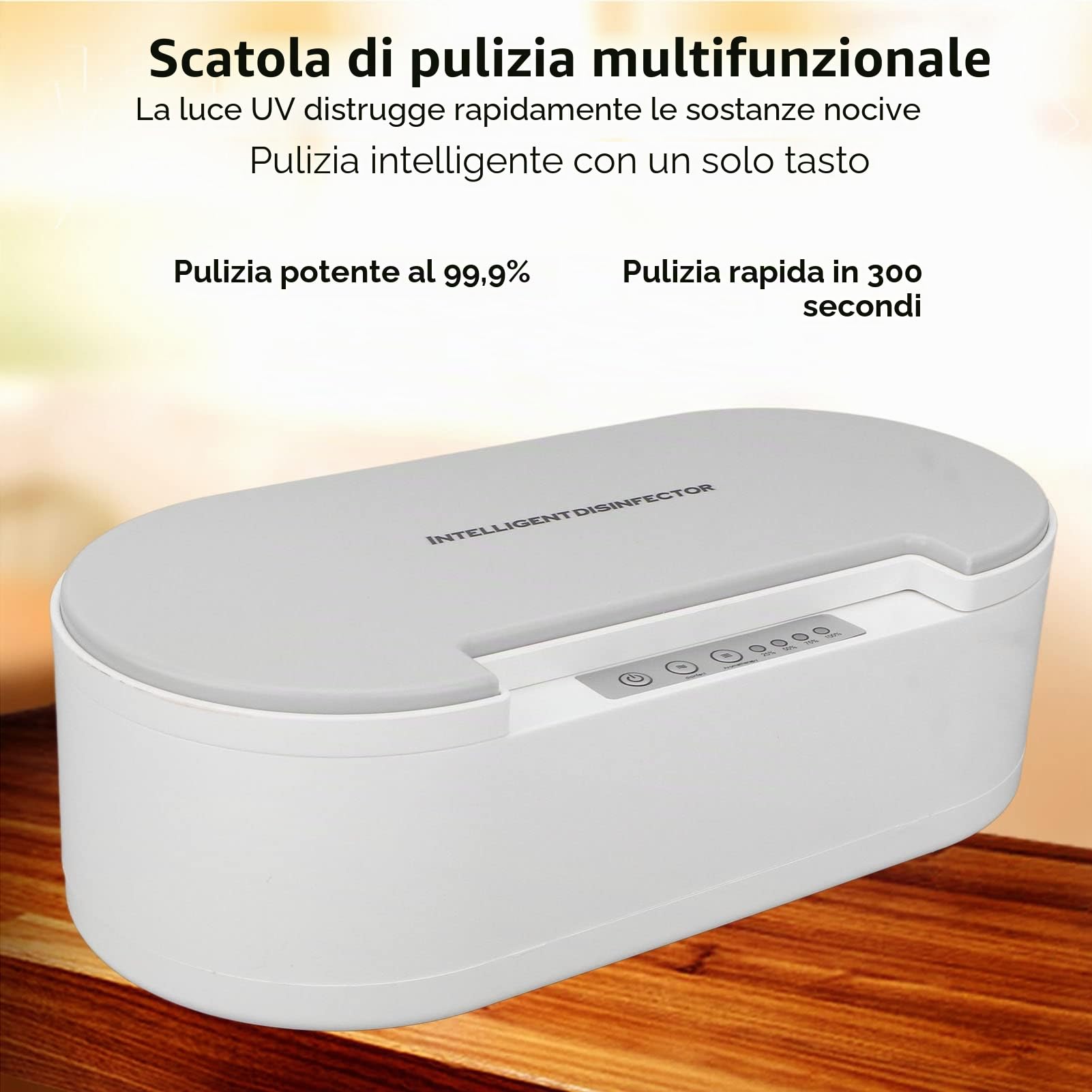 Scatola di Pulizia UV Vassoio di Sterilizzazione in Plastica Professionale, Scatola di Sterilizzazione Pulita per Trasmissione Vocale Organizzatore di Stoccaggio per Unghie,