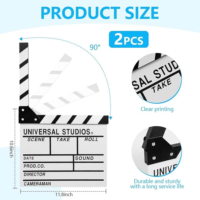 Claqueta de película de madera KISEER 2 piezas 12x11 pulg miniatura 3