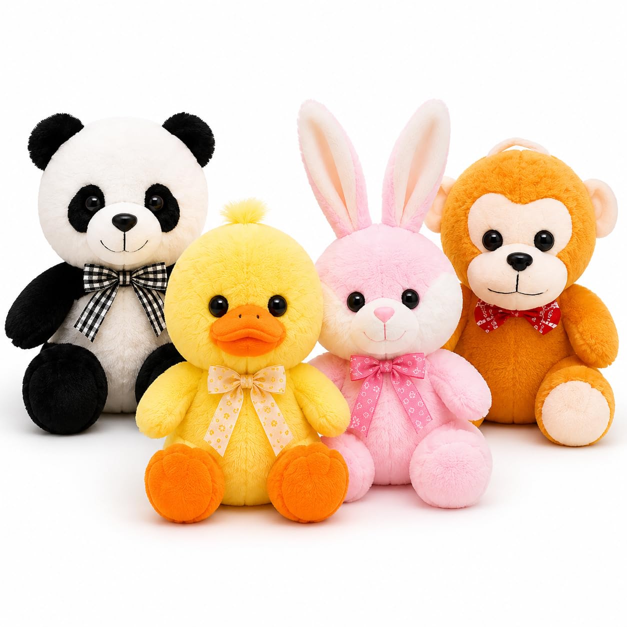 Pack of 4 Soft Toys Combo Panda Duck Rabbit Monkey | Cute Plush Stuffed Animal Toys for Kids, Babies, Boys & Girls | Ultra Soft Cuddly Gift Set for Birthday, Home & Room Decor (Multicolor)-image-38