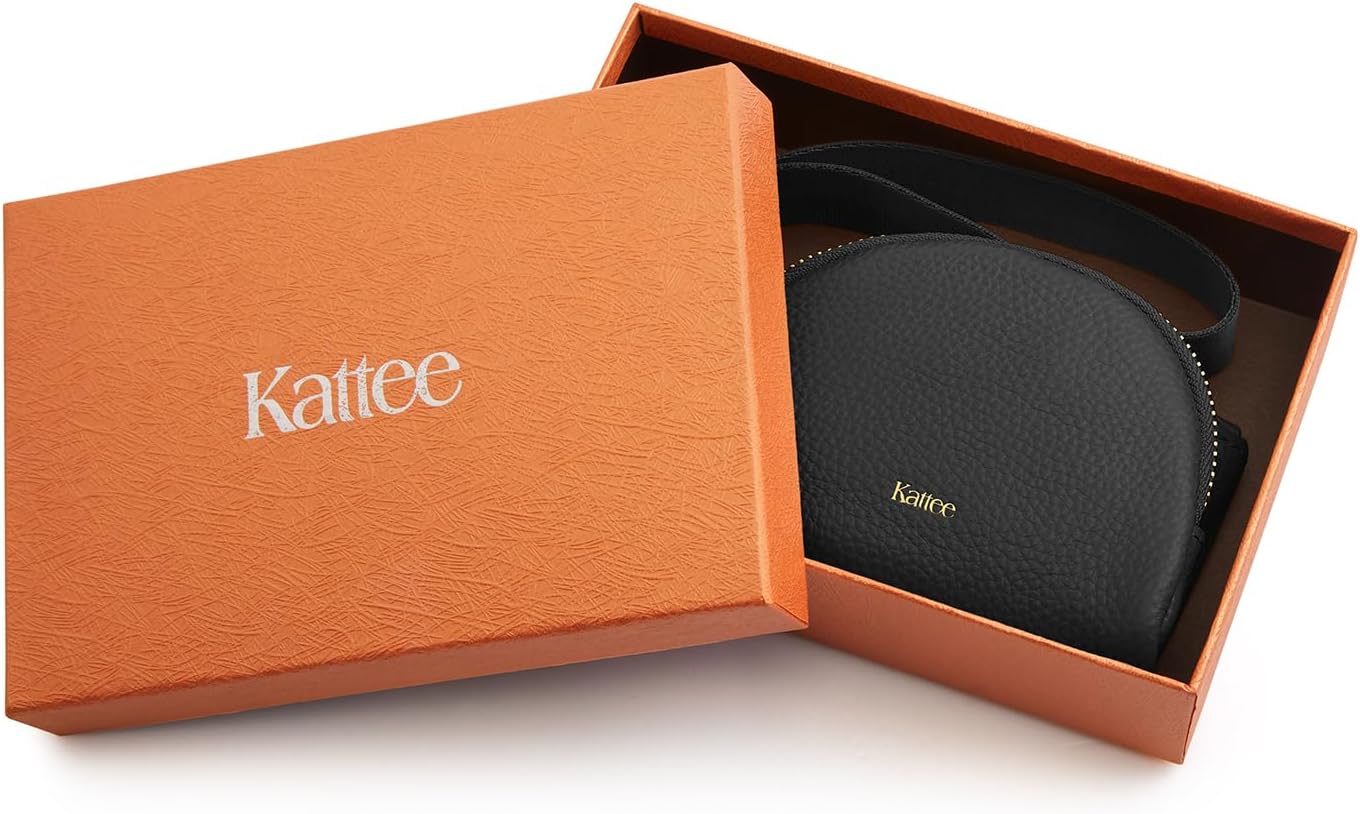 Kattee Mini Leather Wristlet Wallets for Women, RFID Blocking Wallet Women, Dual Pouch Keychain Coin Purse Change Pouch - Image 7