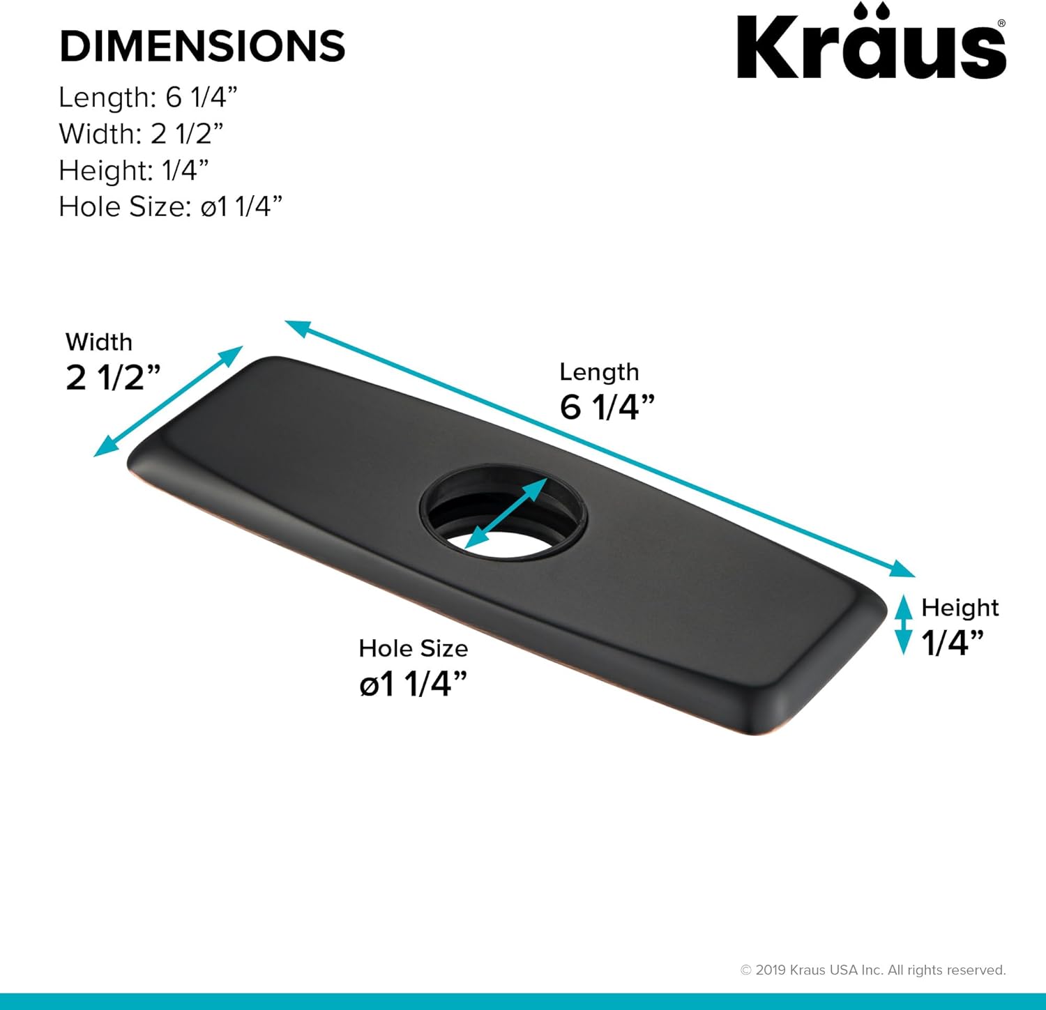 KRAUS Deck Plate for Bathroom Faucet in Gunmetal, BDP01GM