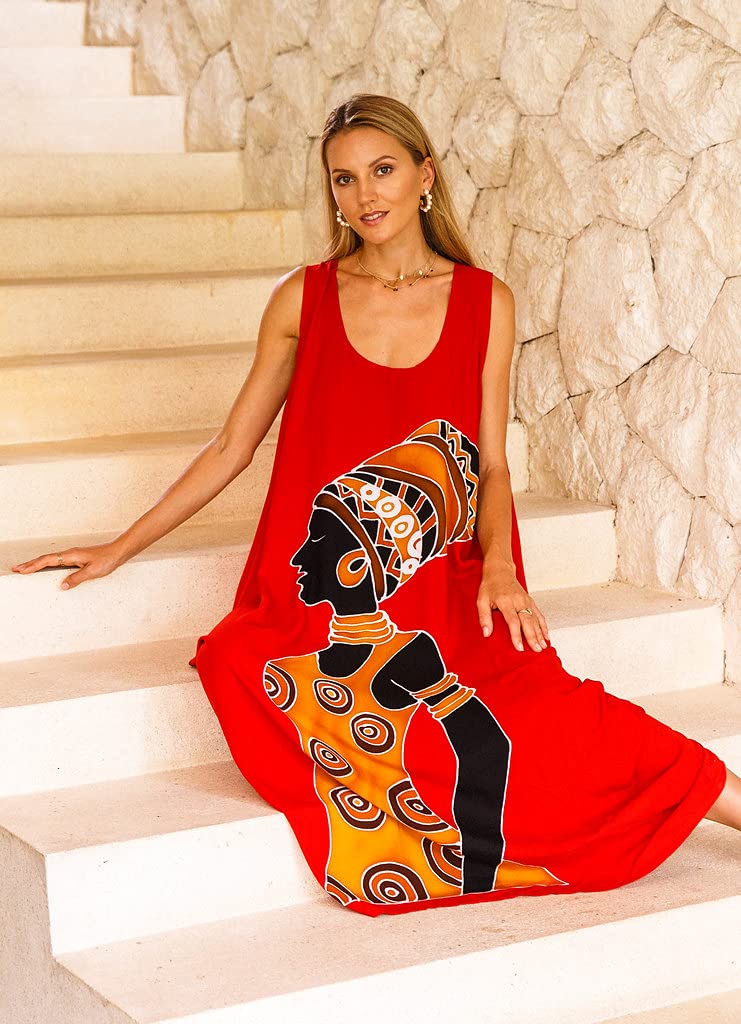 SHU-SHI - Vestido Largo sin Mangas para Mujer - Ideal para la Playa - Tallas Grandes