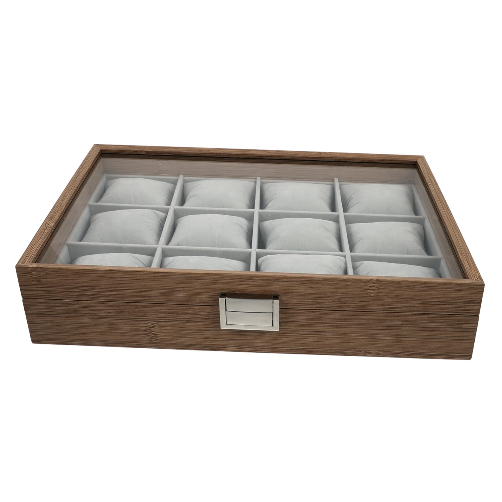 Balacoo Caja de Reloj de Madera con 12 Ranuras y Bandeja