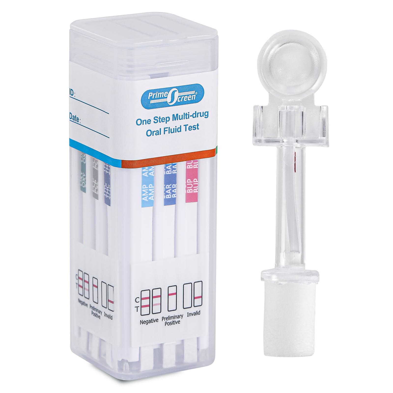Prime Screen Test antidroga della saliva Kit di test rapidi antidroga a 12 pannelli per cannabis, cocaina, oppiacei, metadone, anfetamine, ecstasy e tutte le droghe