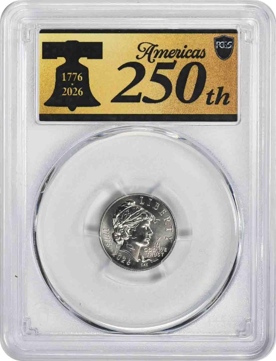 2026 P Emerging Liberty Dime First Day of Issue, Anniversary Label PCGS MS66