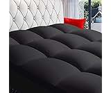 COONP King Mattress Topper, Extra Thick Pillowtop, Cooling Plush Mattress Pad Cover Bed Topper Protector with 8-21 Inch Deep Pocket (Black, King)