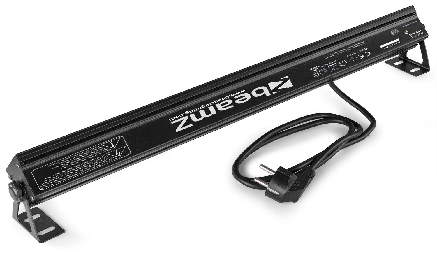 Beamz BUVW123 LED Bar - Striscia LED con Luce Nera/Bianco Caldo, 40 W, 12 x LED 2in1 da 3W UV/WW, Plug & Play, Riflettori Parabolici, Senza Ventola e Silenzioso, Nero