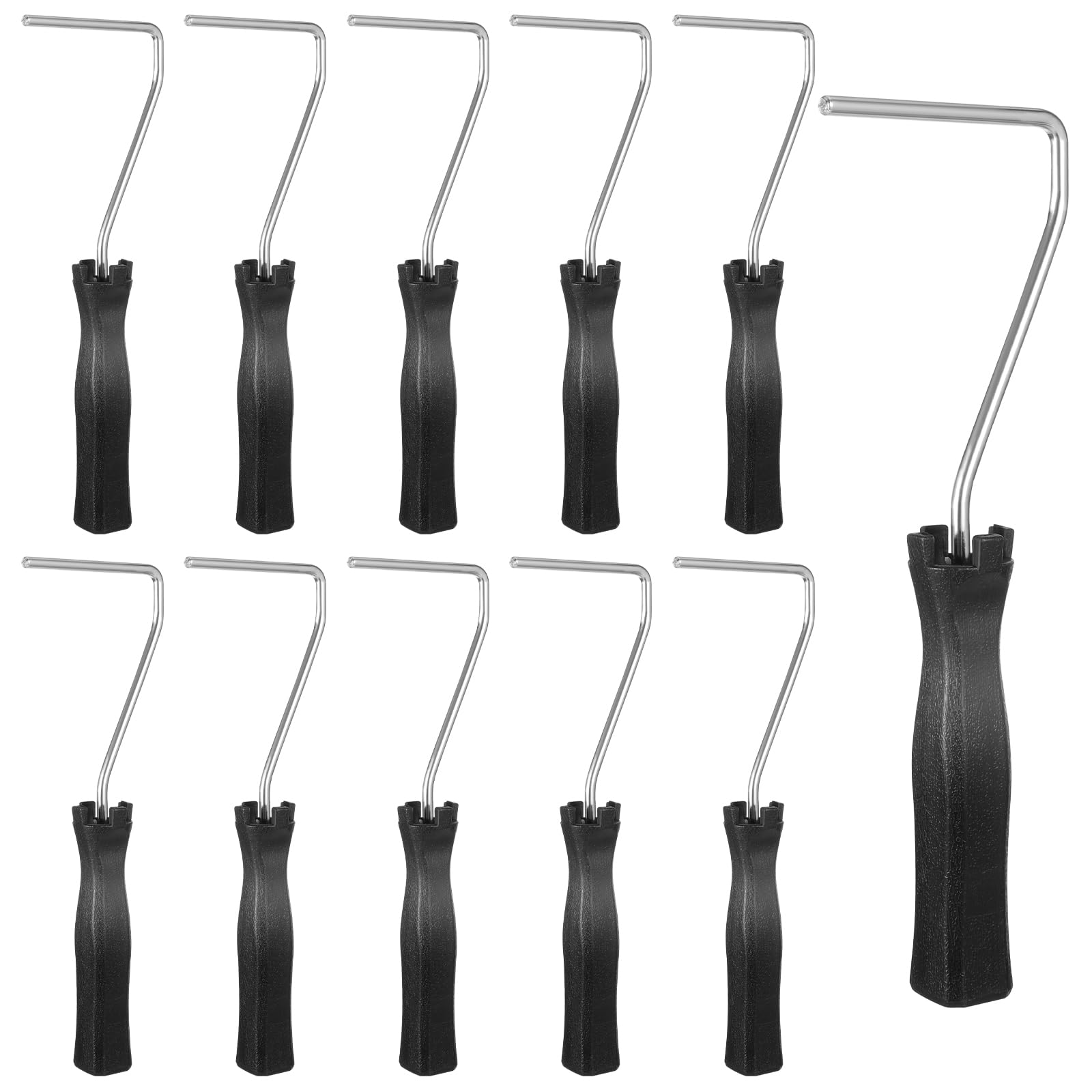 Photo 1 of 10 Pieces Paint Roller Handle 4 Inch Mini Pain Frame Metal Small Texture Painting Roller Frame Tools with Black Handle for House Homes Office Walls Detail Painting Supplies