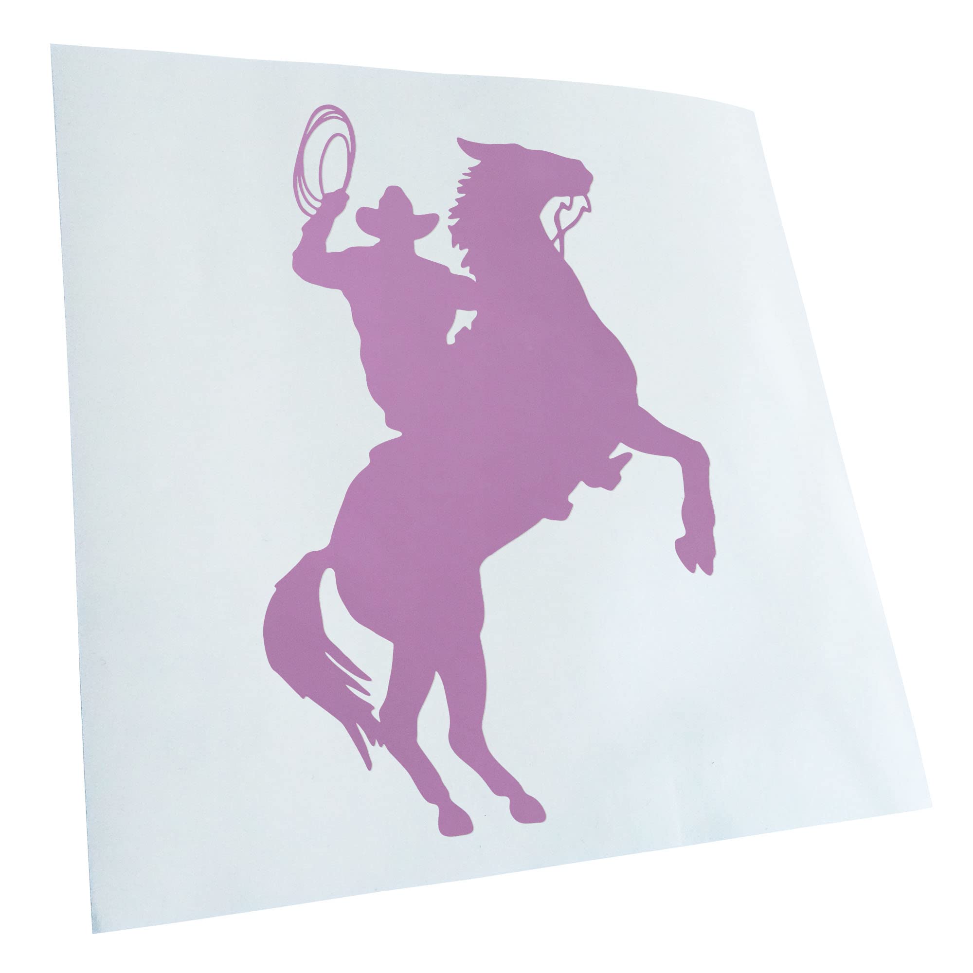 Kiwistar - Car Sticker - Lilac - 30 x 20 cm Cowboy with Horse Lasso Sticker for Car, Laptop, Bicycle, Truck, Motorcycle Multicoloured JDM Decal Racing