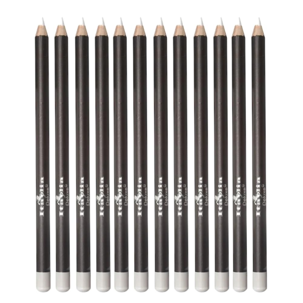 12 pcs Italia Deluxe Ultra Fine White Eyeliner Creamy Long Lasting High Pigmented Pencil 1004 White