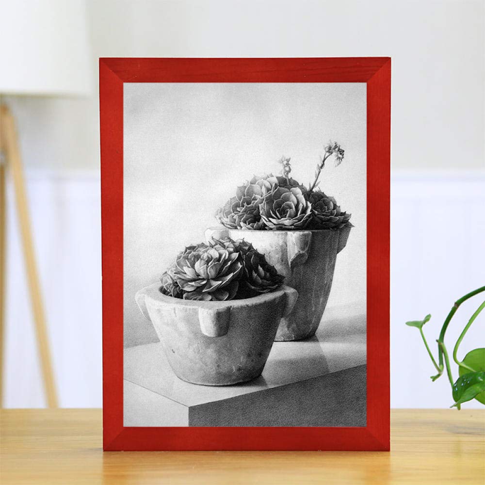 Cadre photo moderne rouge foncé 26,6x19,1 cm, système de remplacement facile