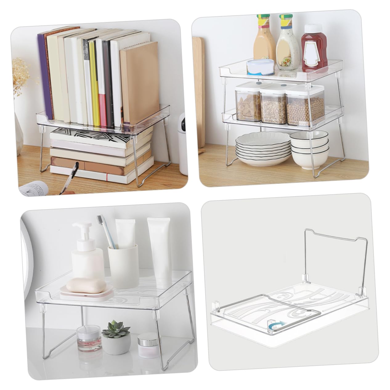 Hemobllo 2pcs Organisateur de Porte-épices en Acier Inoxydable et Plastique Étagère à Épices pour Placard Charge Élevée Bureau et Salle de Bain