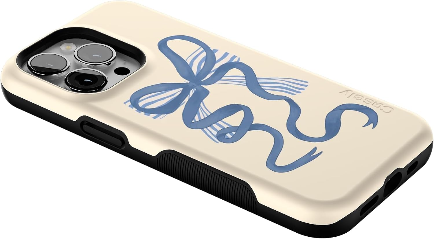 Casely iPhone 13 Pro Case | Heartstrings | Blue Bow | Bold Protective Design | Compatible with MagSafe