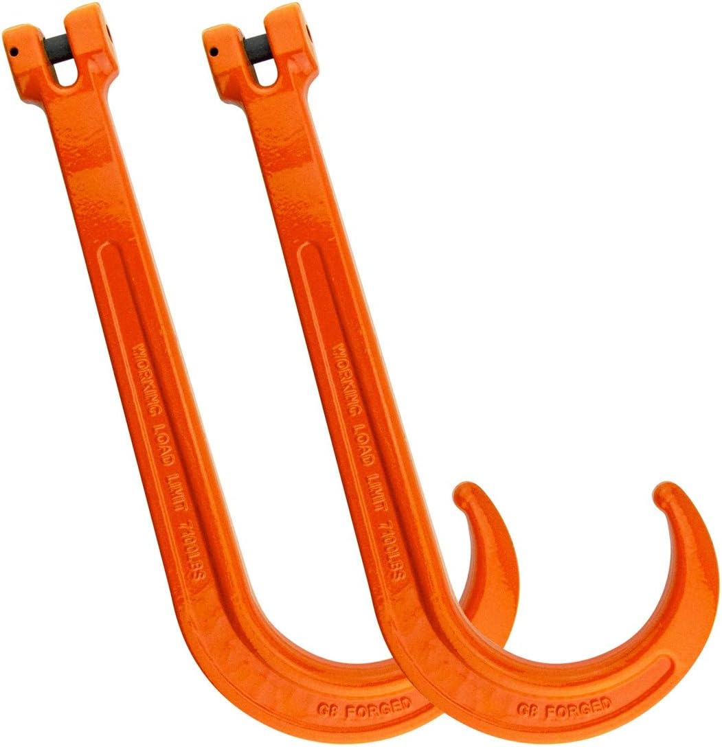 VULCAN Forged Clevis Tow Hook - 15 Inch - Grade 80-2 Pack - 7,100 Pound Safe Working Load
