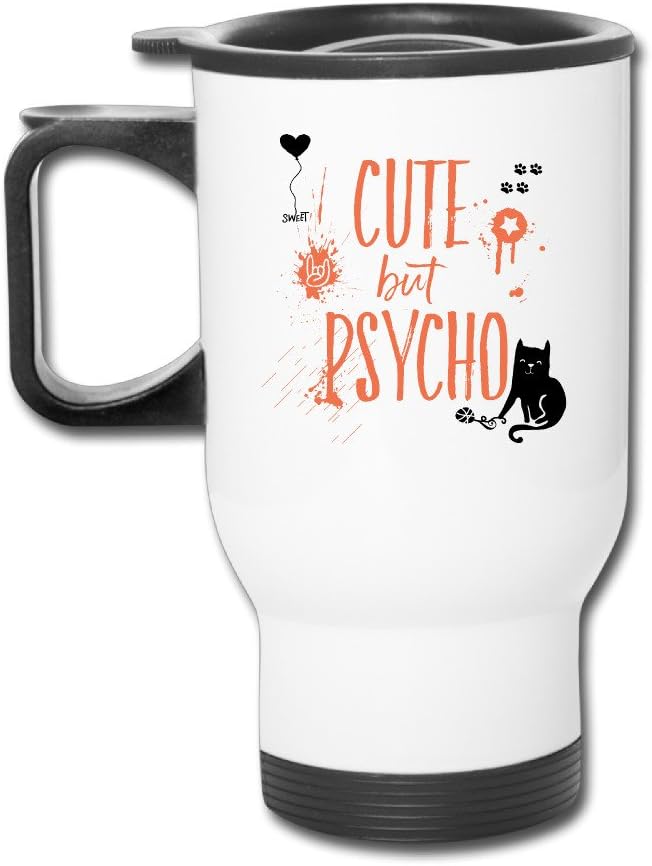 Cute But Psycho Cat Art Classic Cup Travel Coffee Mugs