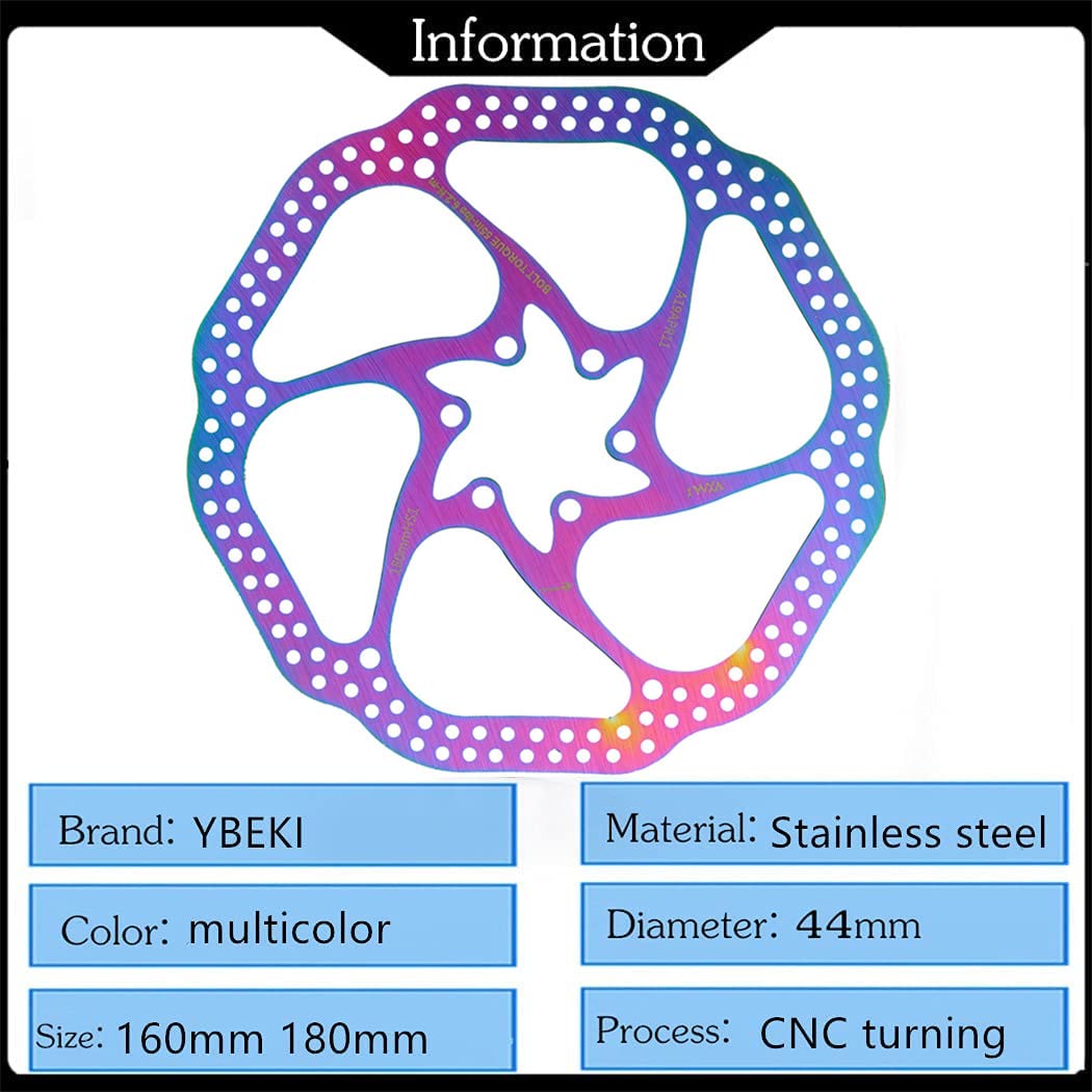 Disco Freno Bici YBEKI 160mm/180mm - Per Mountain Bike E Strada, Acciaio Inox - Foto 7