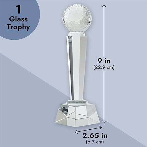 Miniatura 3 de Juvale Trofeo de golf de cristal con elegante caja de regalo para torneos, competiciones deportivas, fiestas, premio campeón, pisapapeles para