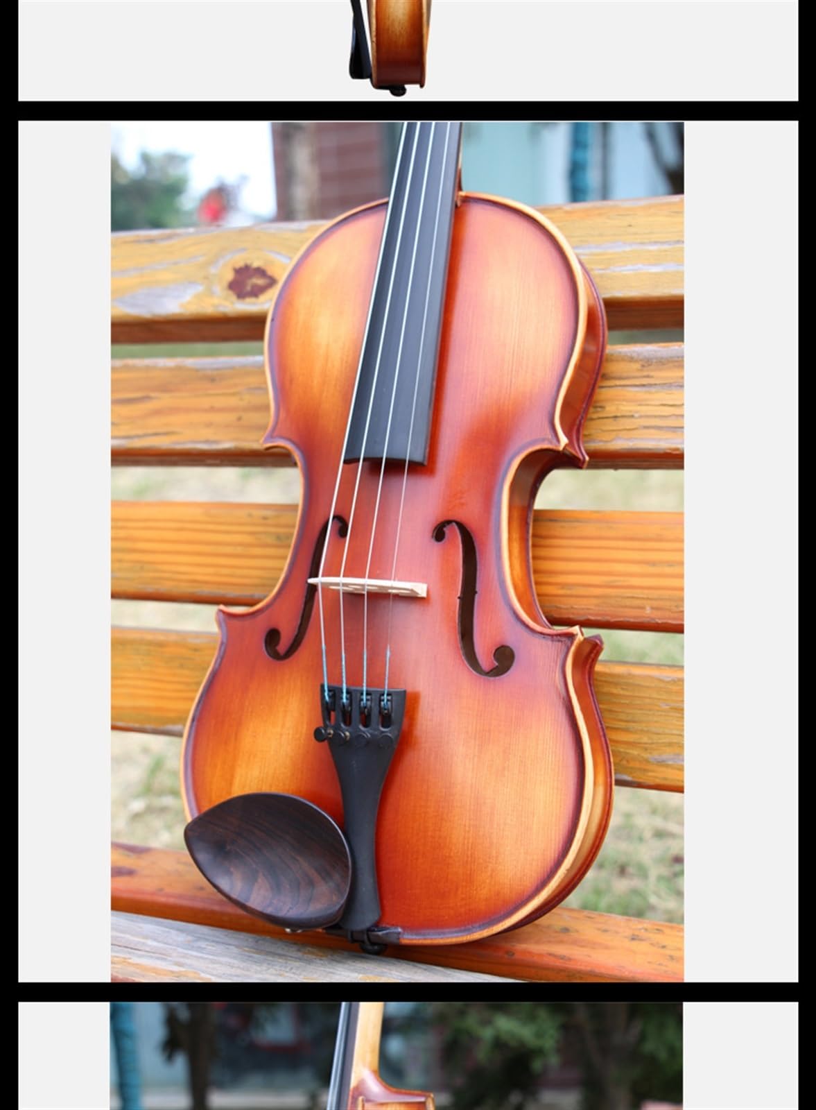 Violine Violine Massivholz Ebenholzteile Legierungssaiten Französischer Kinnhalter Vintage-Halbmatter Lack(1/8)
