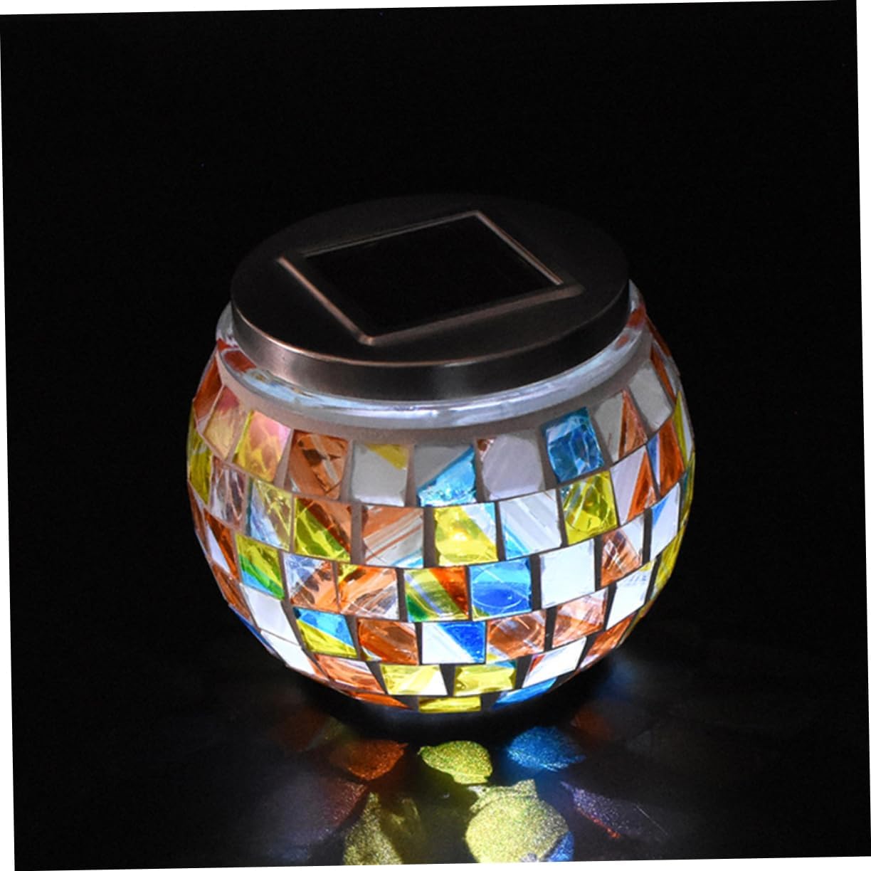 2pcs Solar Led Colorful Glass Ball Jar Lights for Party Decoration Automatic Charging for Balcony and Outdoor Use
