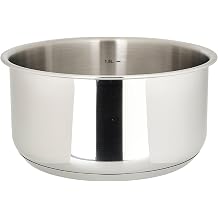 Sitram 715013 Sitromovible Arpege Removable Stainless Steel Saucepan Diameter 18 cm Height 9 cm with Litre Marking - Suitable for All Heat Sources Including Induction - Sold without Handle