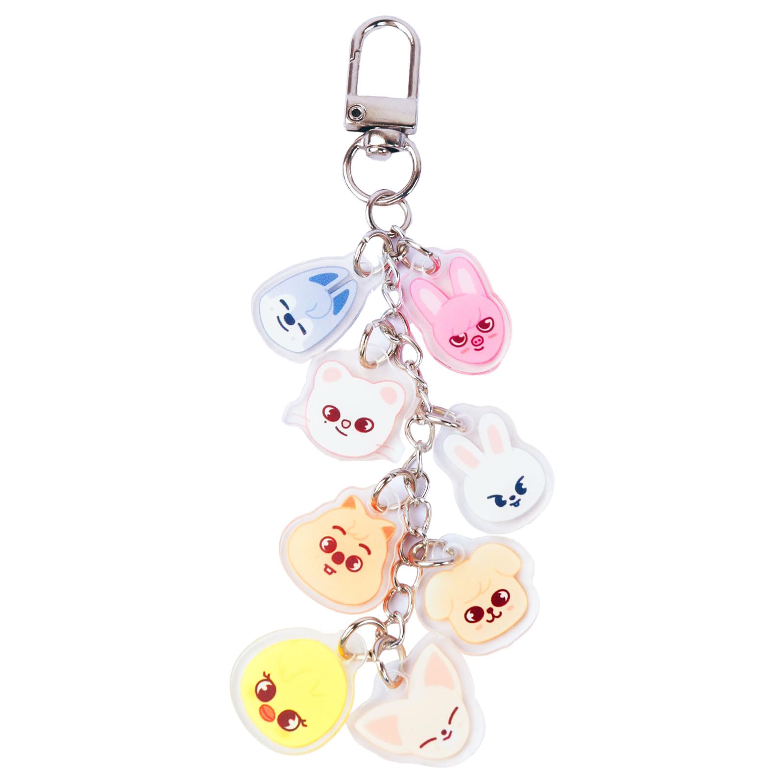 SKZZ Cartoon Keychain Cute Acrylic Keyring Personalized Keychains Animal Pendant Sk-z Backpack Pendant Keyring for Stray Fans Gifts