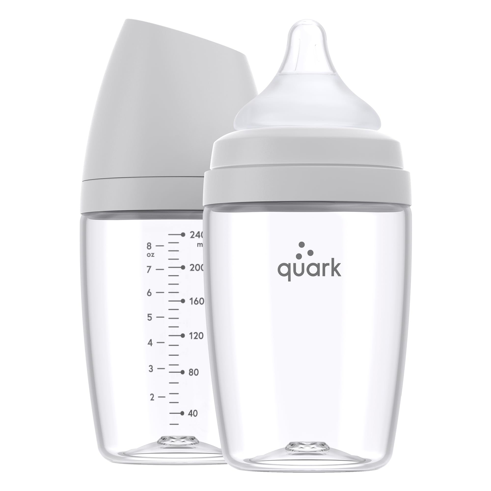 BuubiBottle Max Slow Flow Bottle for Newborn Babies by Quark - with Anti-Colic RealFeel Nipple to Simulate Breastfeeding - BPA-Free, PVC-Free,