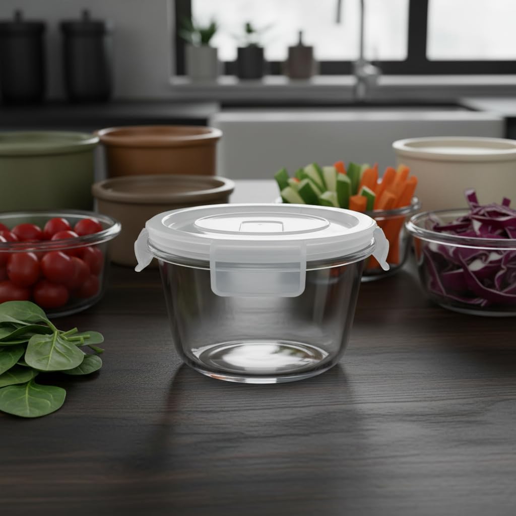 Amazon.com: H.JSS WDJS 2 Cup Round Glass Food Storage Containers with  Airtight Lids,16oz Round Glass Soup Container, BPA free Small Food Storage  Containers for Leftover. Microwave, Freezer, Dishwashe safe-4pack: Home &  Kitchen