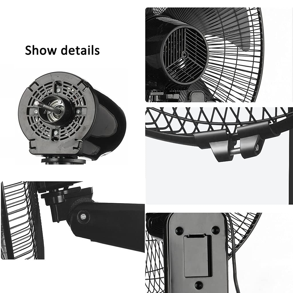 Ventilatore da Parete Industriale 65cm con Oscillazione, Funzionamento Silenzioso a 3 velocità, Robusto alloggiamento in Metallo per officine e fabbriche, Kit di Montaggio salvaspazio Incluso