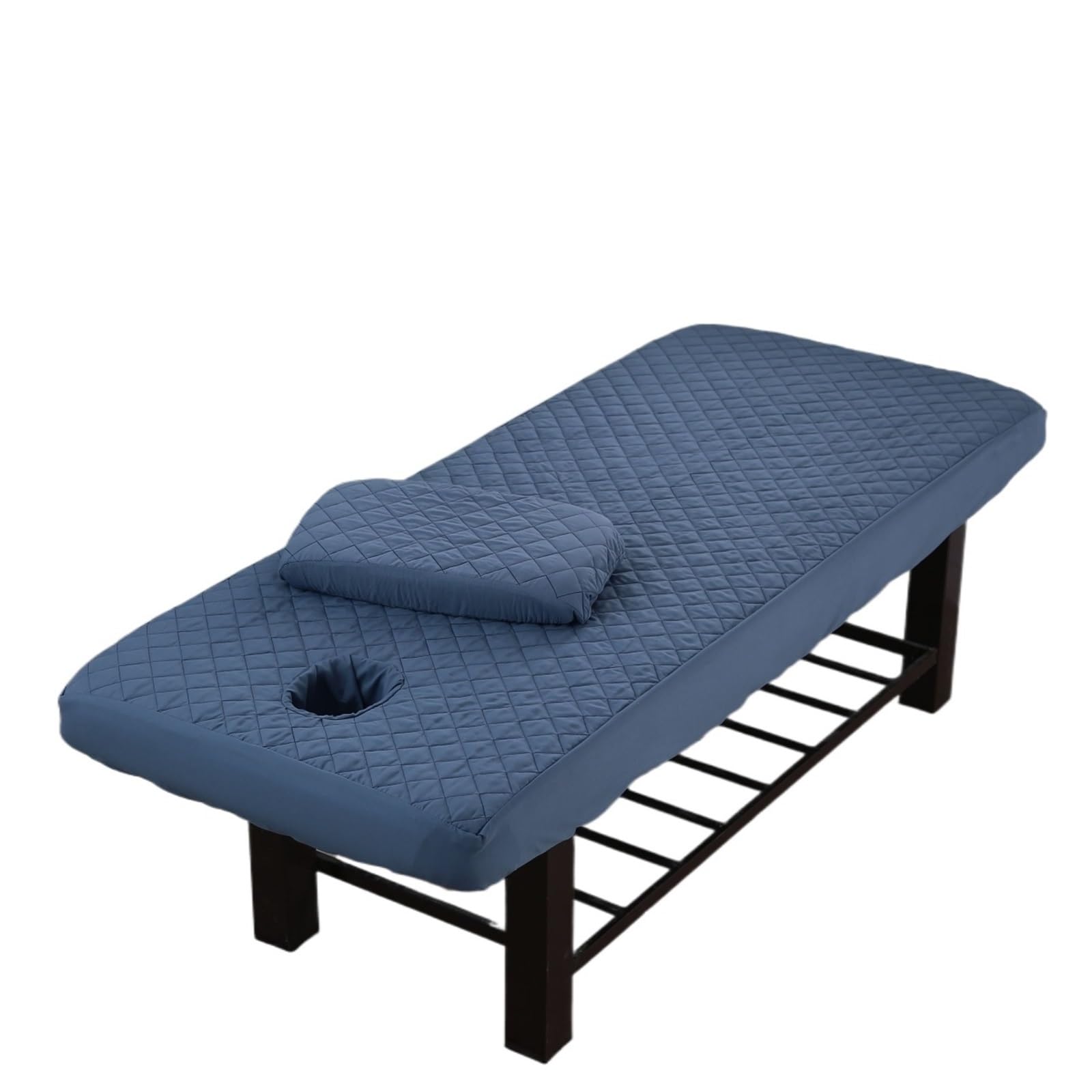 Sabanas Camilla Masaje Sábana ajustable antideslizante for salón de belleza, mesa masaje, antipolvo, funda for cama SPA, colcha con almohada(Deep blue,70x190)