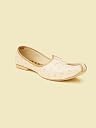 Manyavar Warm Cream Self Textured Juti|Men's Ethnic Jutti | Juttis and Mojaris (Cream) gallery image