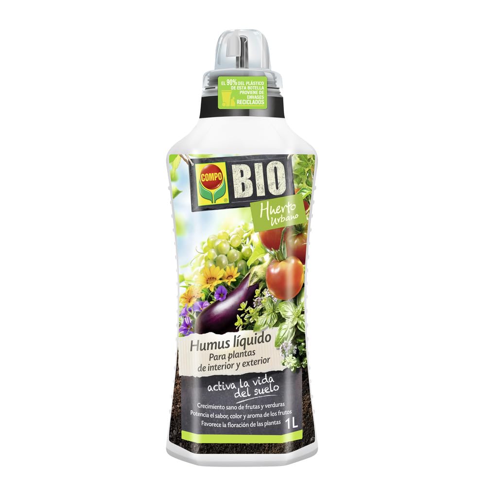 COMPO Humus líquido, Crecimiento sano de frutas y verduras, Apto para agricultura ecológica, 1L