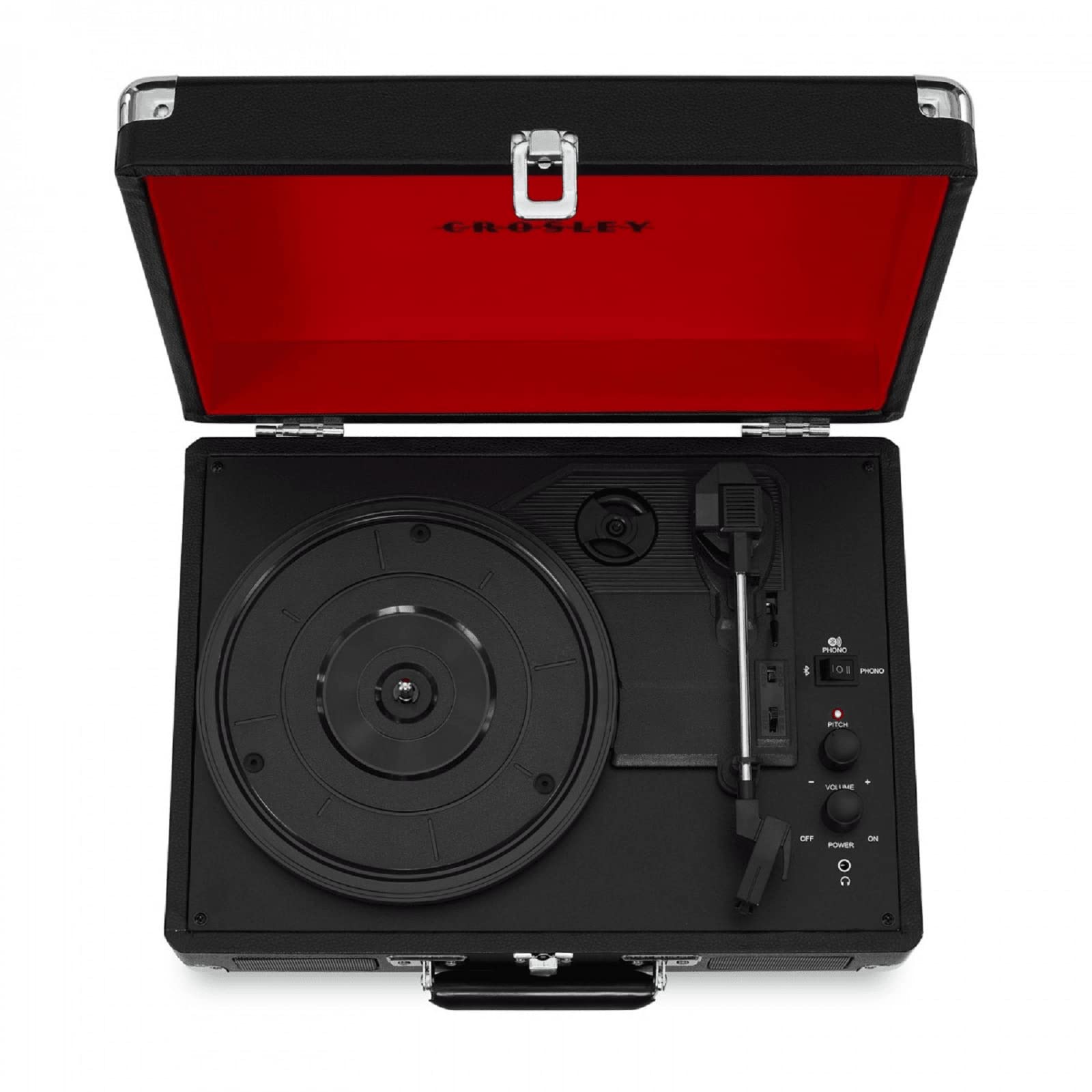 その他 Crosley Cruiser Bluetooth Record Player Crosley CR8005D-BK Cruiser Deluxe Portable 3-Speed Turntable