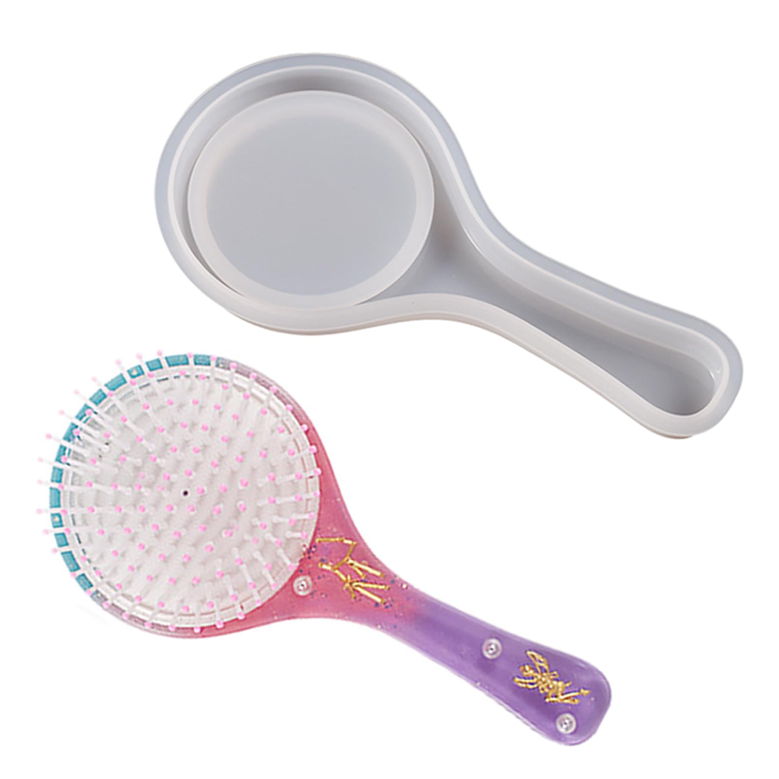 NEWFT Airbags Comb Resin Hairbrush Crafts Silicone Mold Nonstick Jewelry Crafts Resin Casting Mould for Comb Brush