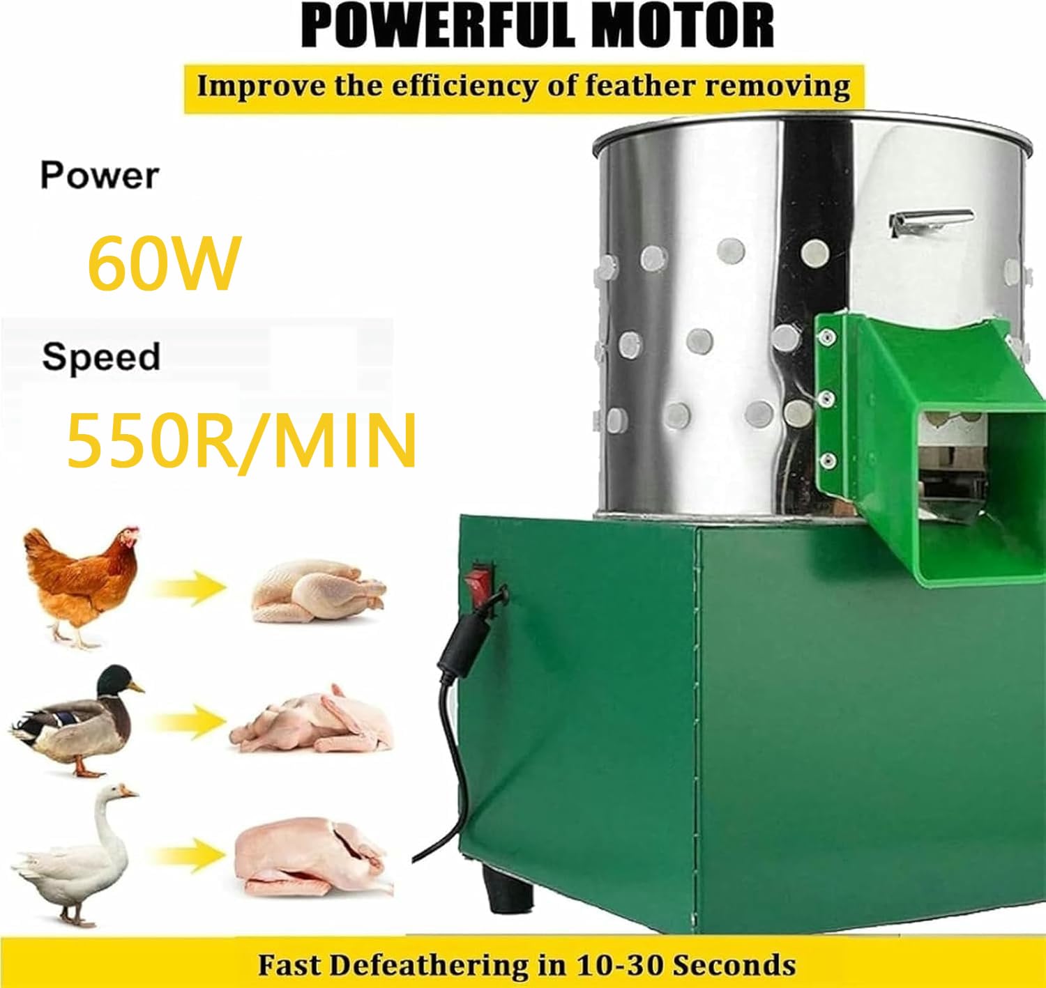 Macchina Automatica Per La Spennatura Dei Polli, Attrezzatura Per La Spennatura Del Pollame, 32*34*50 Cm, Macchina Per La Spennatura Del Pollame In Acciaio Inossidabile (adatta Per Piccoli Uccelli