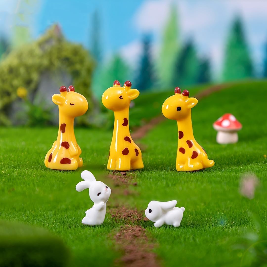 4Pcs Mini Giraffe Figurines - Cute Resin Animal Decor, Fairy Garden Crafts, Dollhouse Miniatures, Zoo Landscape Ornaments, Home Desk Decor, Gift for Animal Lovers - Image 4