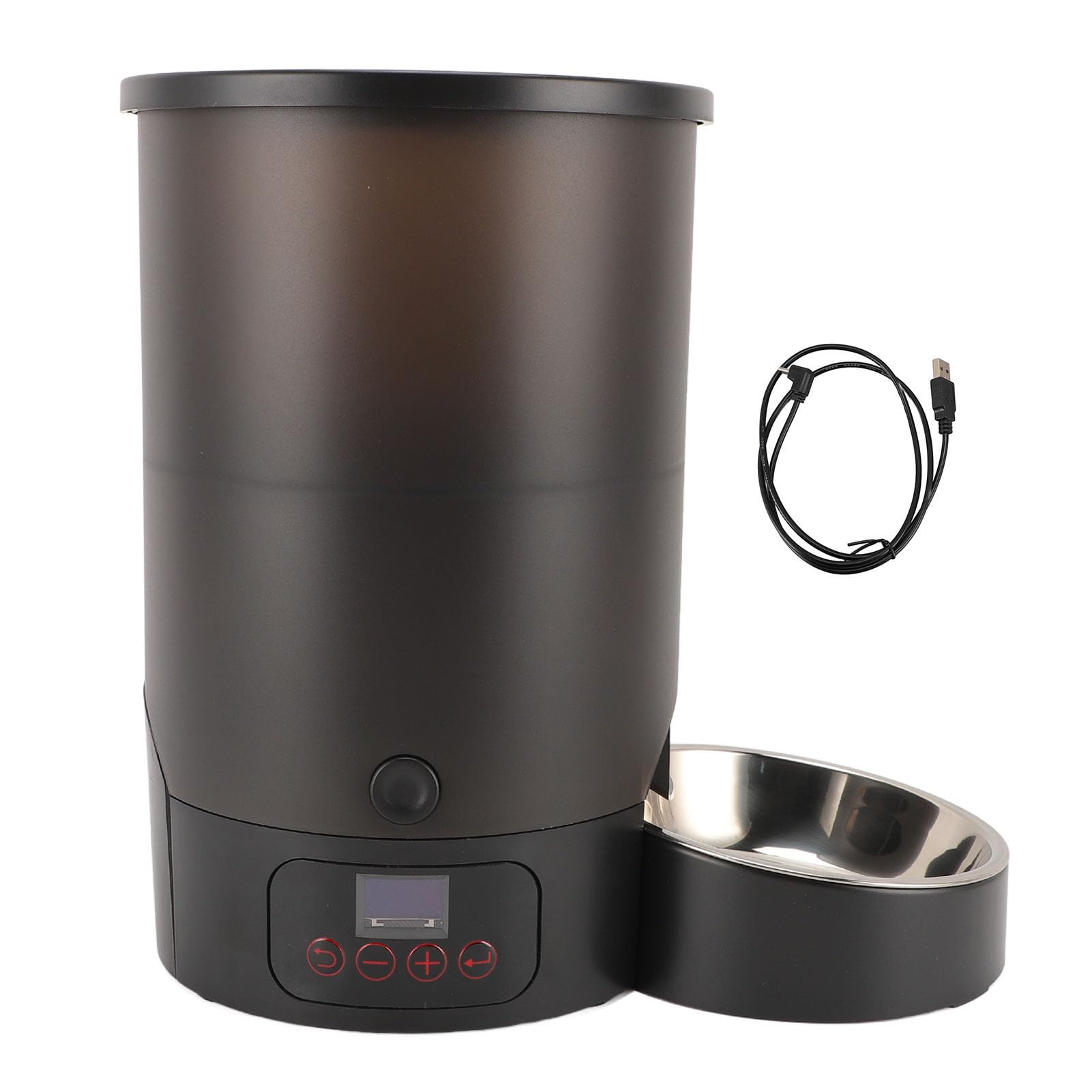 Generic Alimentatore Automatico Temporizzato per Animali Domestici in Acciaio Inossidabile 304 di Grande capacità 3 Litri per Cani e Gatti Domestici (Ciotola singola nera)