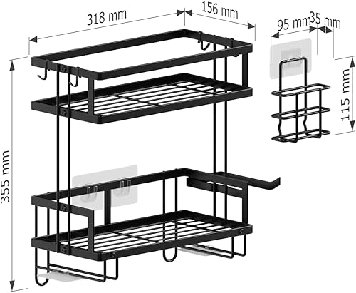 Miniatura 2 de Estante de almacenamiento sobre el inodoro con estantes adhesivos para ducha y organizador de papel, organizador de alta calidad sobre el inodoro,