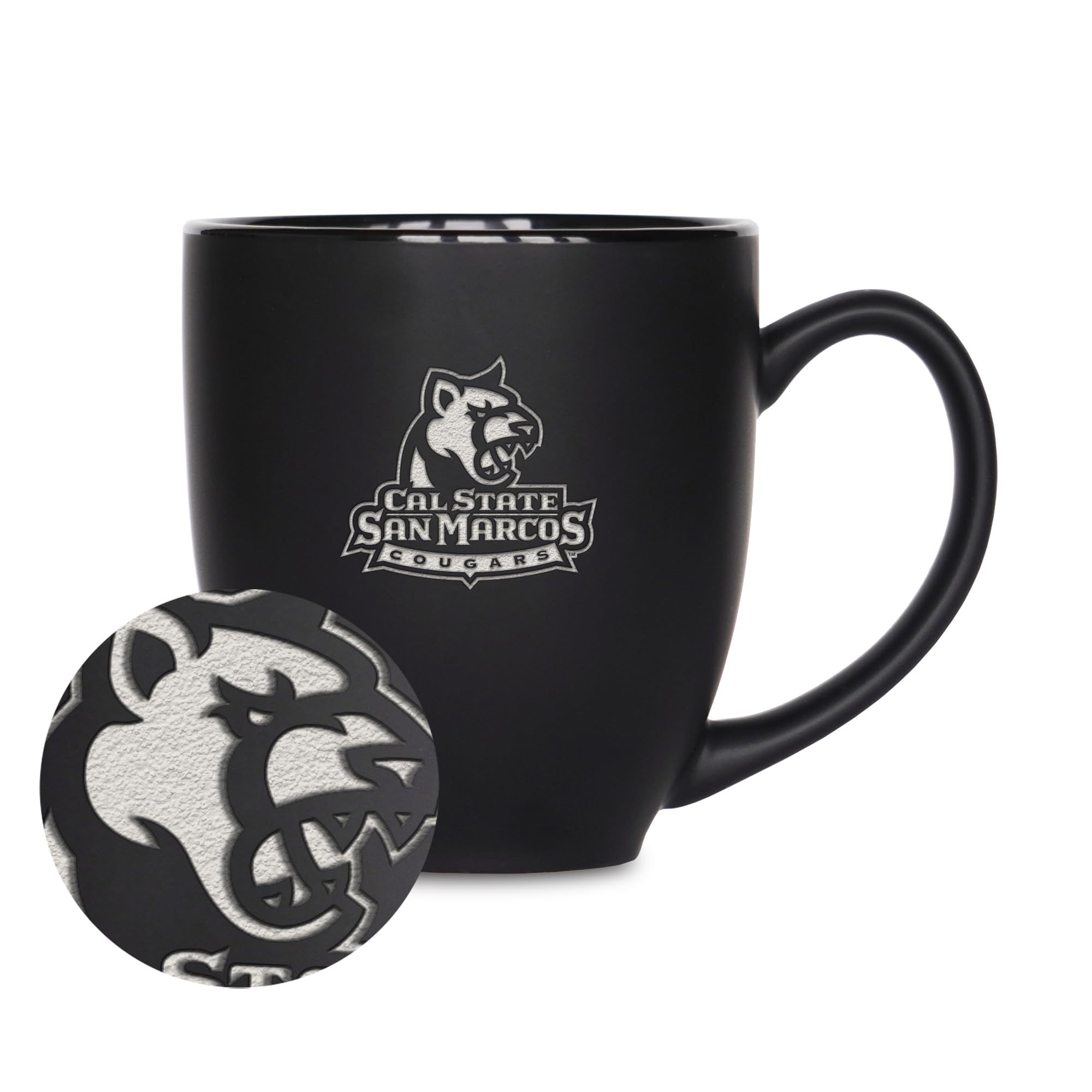 Mug céramique Cal State San Marcos Cougars noir mat tasse bistrot 440ml